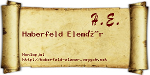Haberfeld Elemér névjegykártya